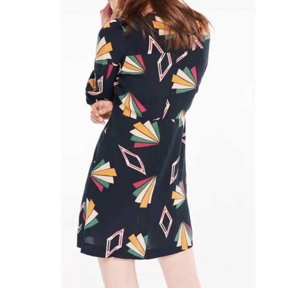 ba&sh Violette Mini Dress Long Sleeve Black Womens Size 2 Viscose Geometric - Picture 2 of 5